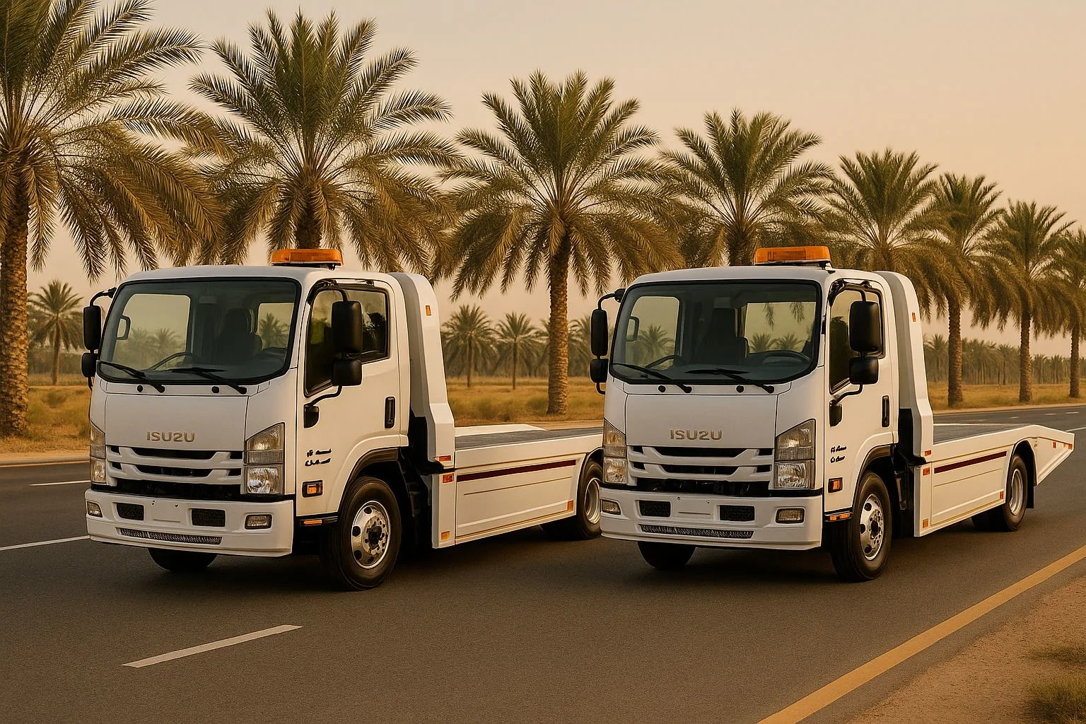 Sharjah winch - towing a broken car within the city