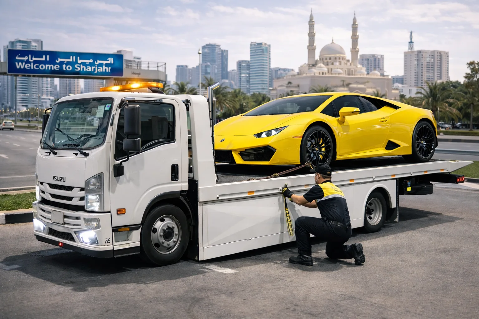 Sharjah winch - towing on Sharjah roads